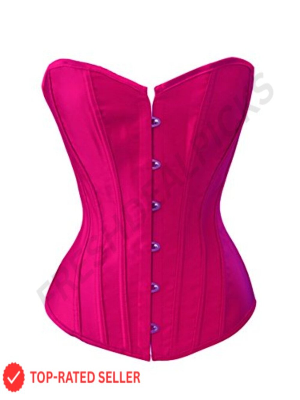 Satin Strong Boned Lace Up Overbust Waist Cincher Corset Bodyshaper Top